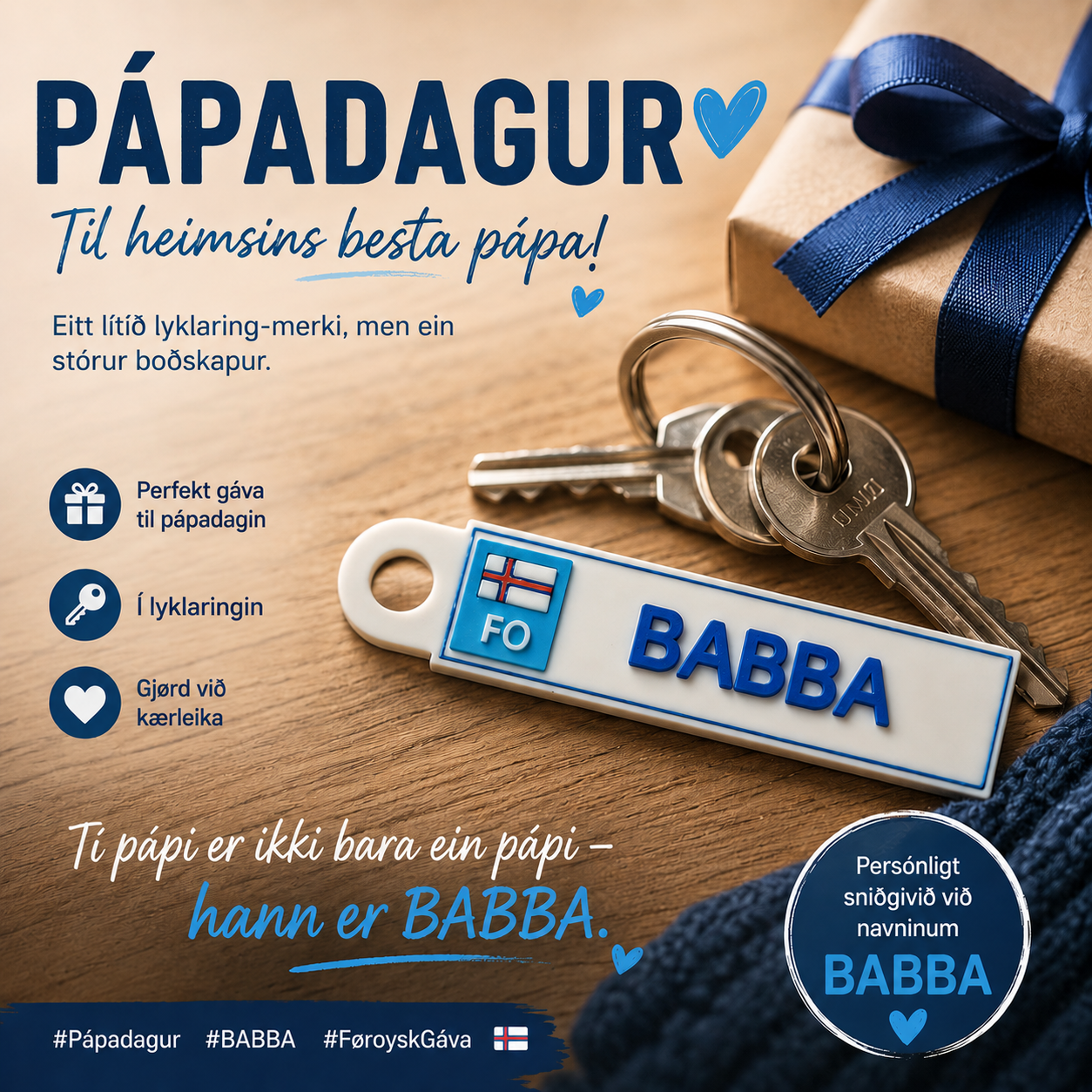 Nummarplátu spjaldur til pápadag